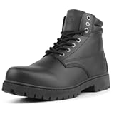 Men's Water Resistant Leather Work Boot Rubber Sole Construction Oil Resistant Utility Industrial Boots