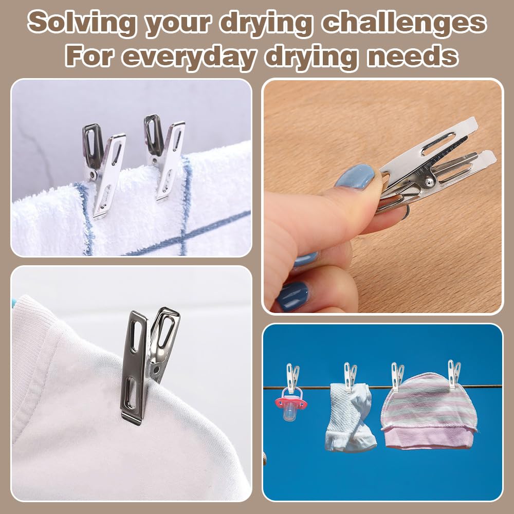 Pinzas Grandes para sujetar-50 Piezas Playa Toalla Clips, Fuertes Pinzas de Ropa, Clip a Prueba de Viento, para la Ropa Pesada y el Lavarse(5 * 1.5cm)