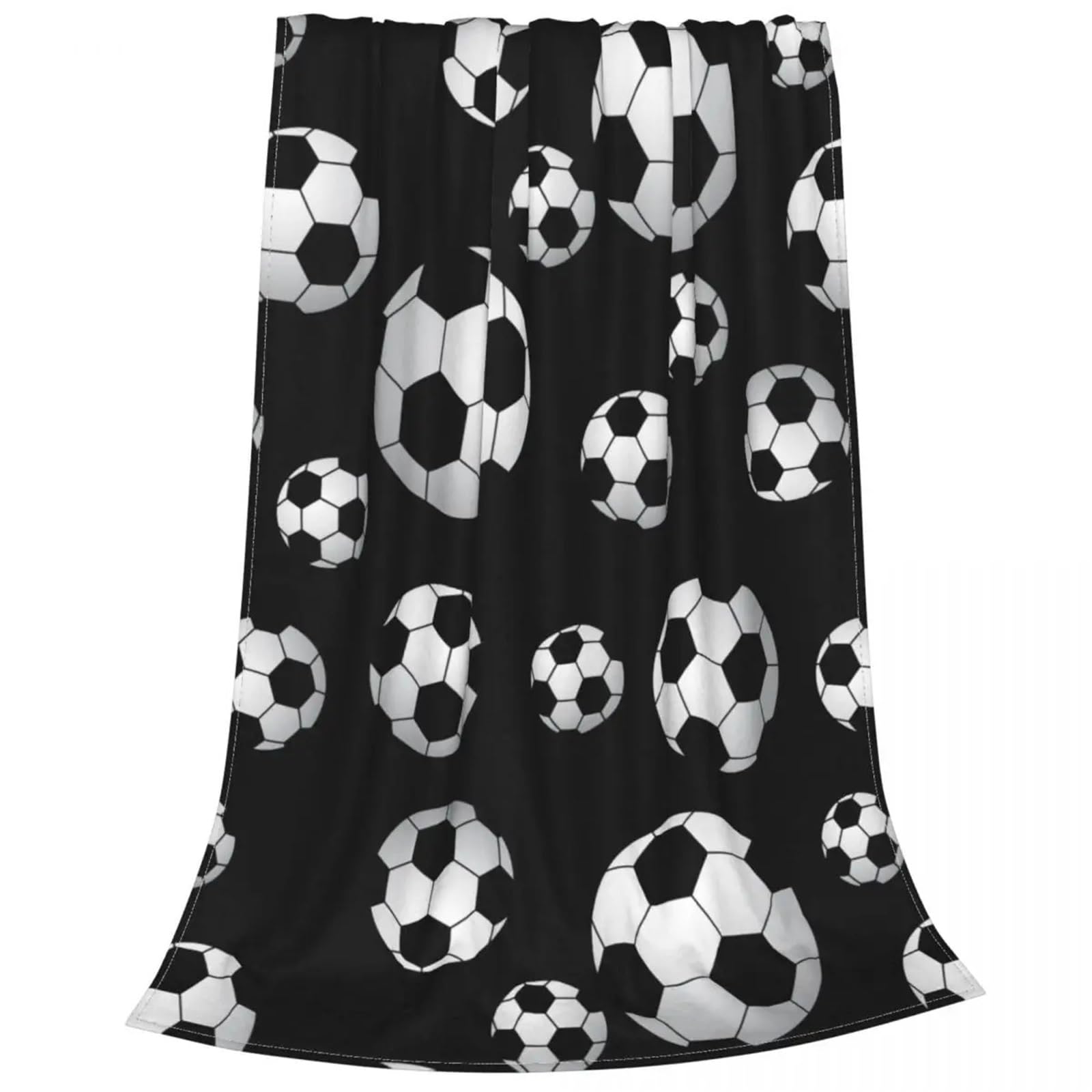 WSQHAO Soccer Pattern Blanket Football Balls Sports Throw Blankets Home Couch Personalised Soft Warm Bedspread for Bed Couch(200x150cm 80x60in)