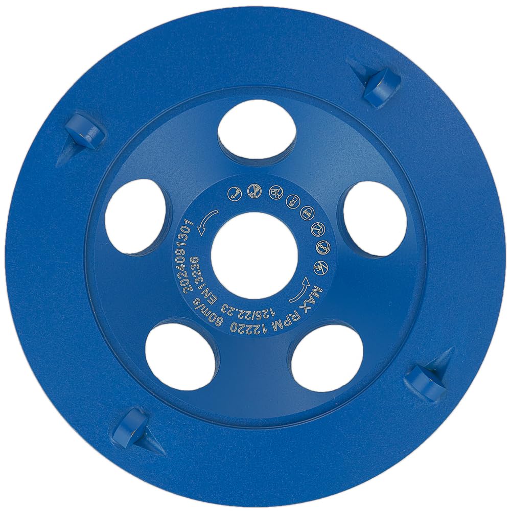 PKD Diamant-Schleiftopf 125 mm x 22,2 mm 4 Segmente - Profi Qualität - Diamantschleiftopf PS300 für Winkelschleifer und Betonschleifer