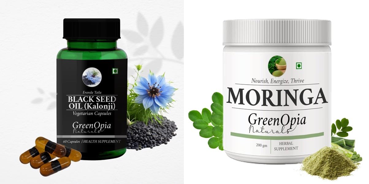 Black Seed Oil Moringa Oleifera Powder Wellness Daily Vitality 60 CAPSULES-image-32