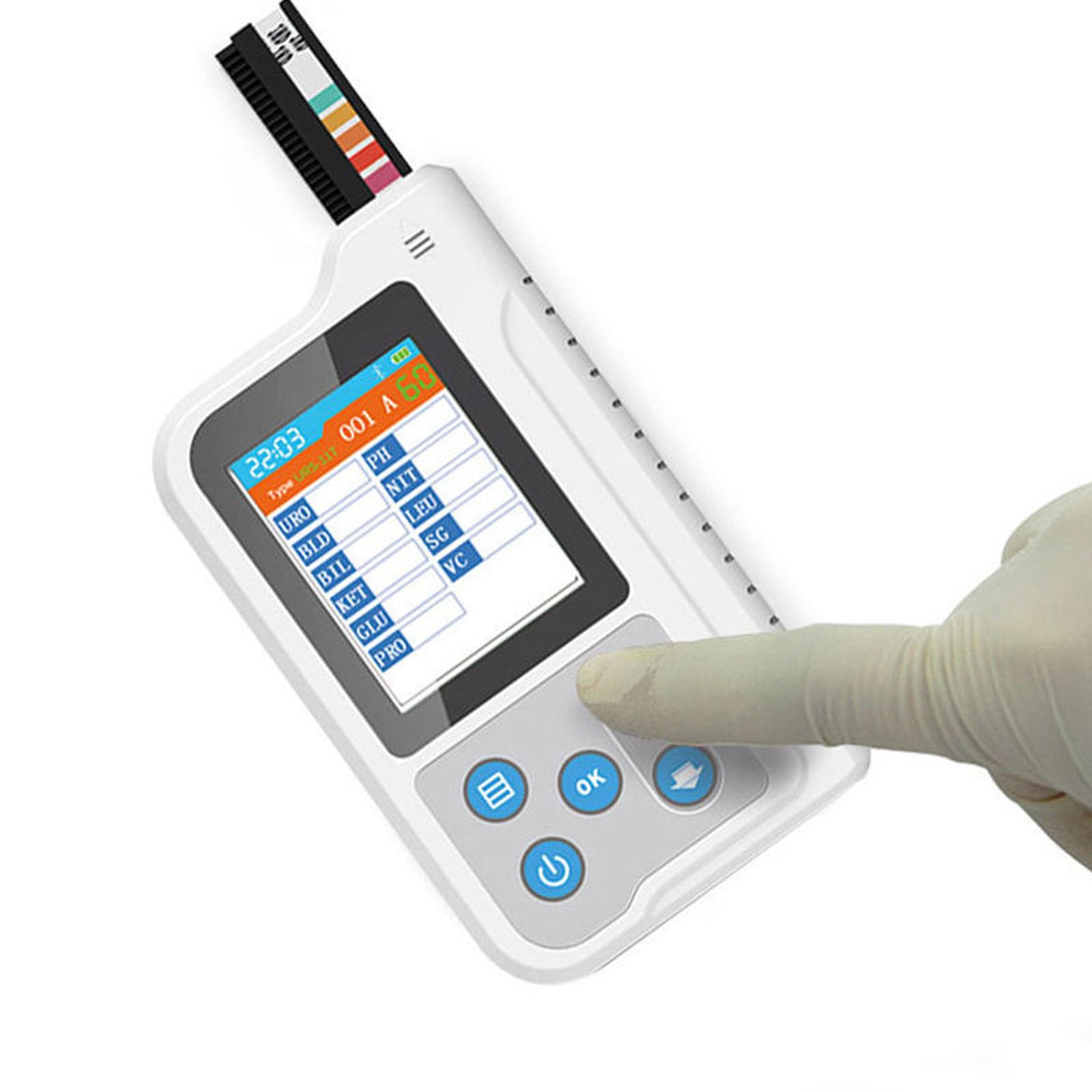 Analizzatore Digitale Delle Urine, Strisce Reattive Per L'analisi Delle Urine a Uso Domestico, 11 Parametri Per L'analisi Routine Delle Urine Con Cartine Per Il Test Del PH, Display LCD Da 2,4 Pollici