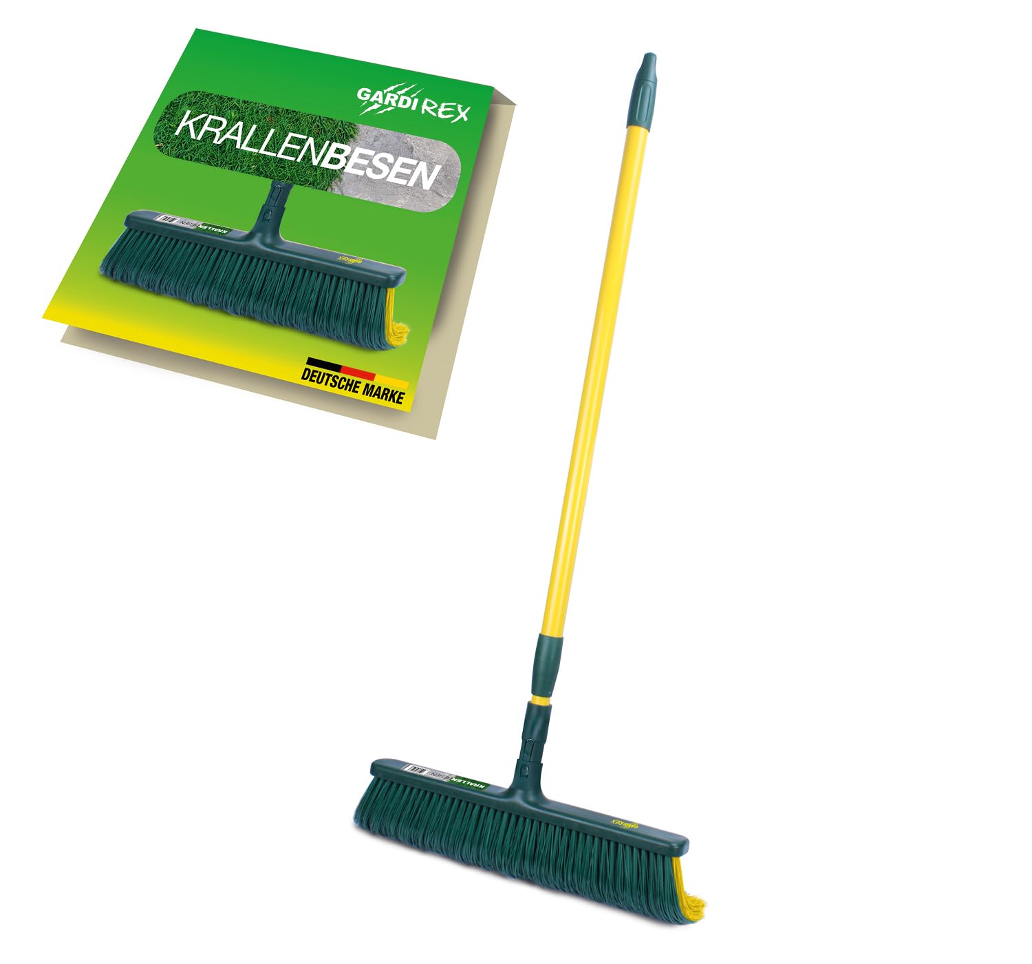 GardiREX - Escoba con Mango telescópico Extensible, Escoba con cerdas Curvas, Juego de 45 cm de Ancho, Cepillo para Limpieza de jardín, Caminos, Rocas y estructuras de Suelo, Adecuado para Caminos,