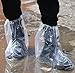 EFWEL Waterproof Shoe Covers, 10 Pairs Clear Plastic Protective Boot Covers for Rain Snow Day Outdoor Activities Fit Most Adult Women Men Shoes Home Office Clean Hygienic Durable PE Material