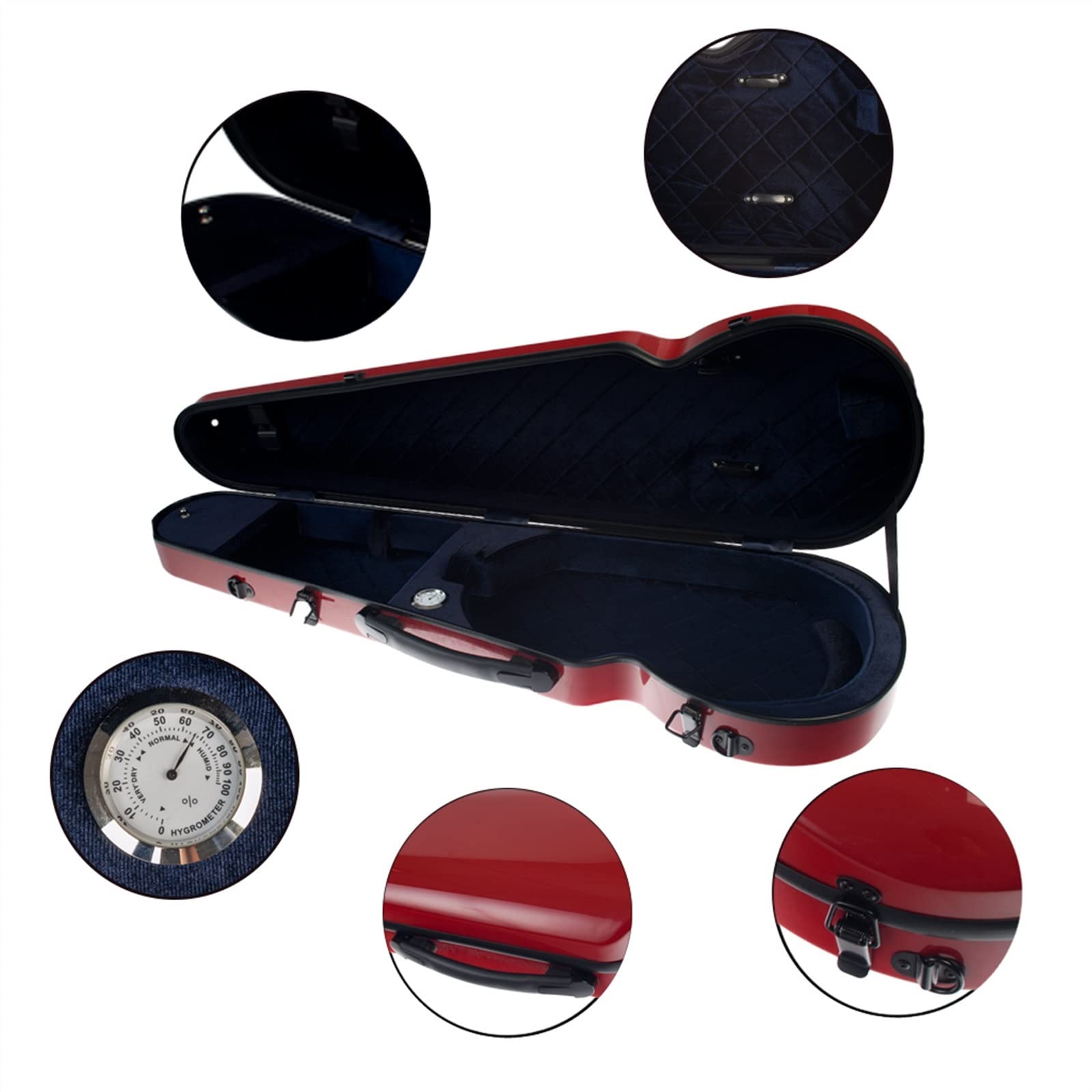 Profesional Violín Caso Estuche Rígido Para Violín 4/4 Tamaño Completo Lujo Con Suspensión Higrómetro Alto Brillo Fácil De Transportar Ultraligero Violín Caso (Color : 05)