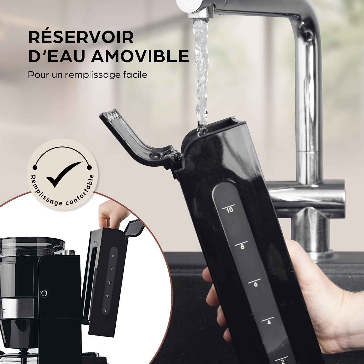 Barista Machine à café avec broyeur, cafetière à filtre avec verseuse en verre | machine à filtre de 900 W avec écran tactile et fonction minuterie jusqu'à 10 tasses | cafetière à café de 1,25 l