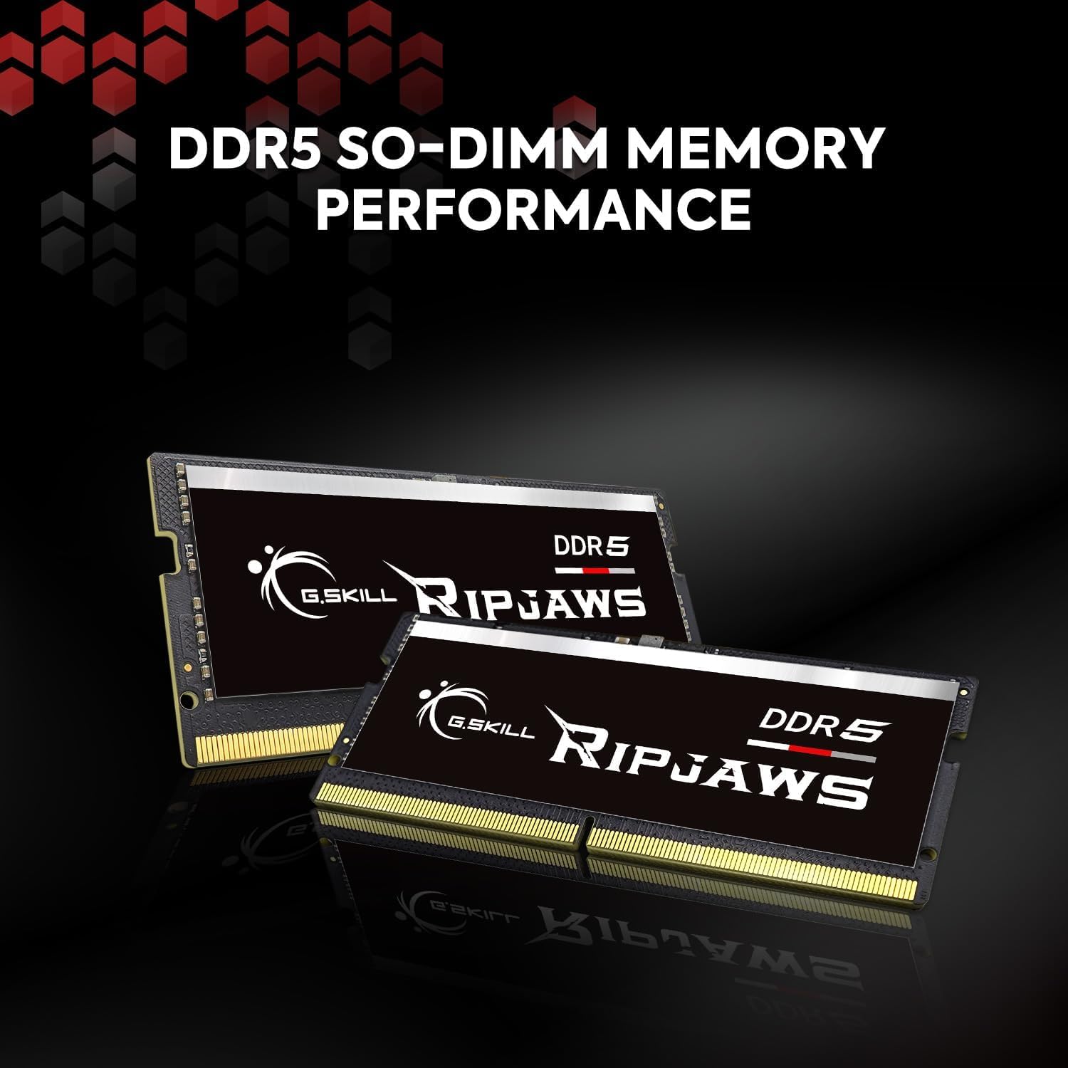 G.SKILL Ripjaws DDR5 SO-DIMM Series DDR5 RAM 64GB (2x32GB) 4800MT/s CL40-39-39-76 1.10V Unbuffered Non-ECC Notebook/Laptop Memory SO-DIMM (F5-4800S4039A32GA2-RS)