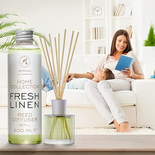 Miniatura 7 de Recambio para difusor de varillas de lino fresco, 6.8 onzas líquidas, repuesto para difusor de habitación, fragancia para el hogar, difusor