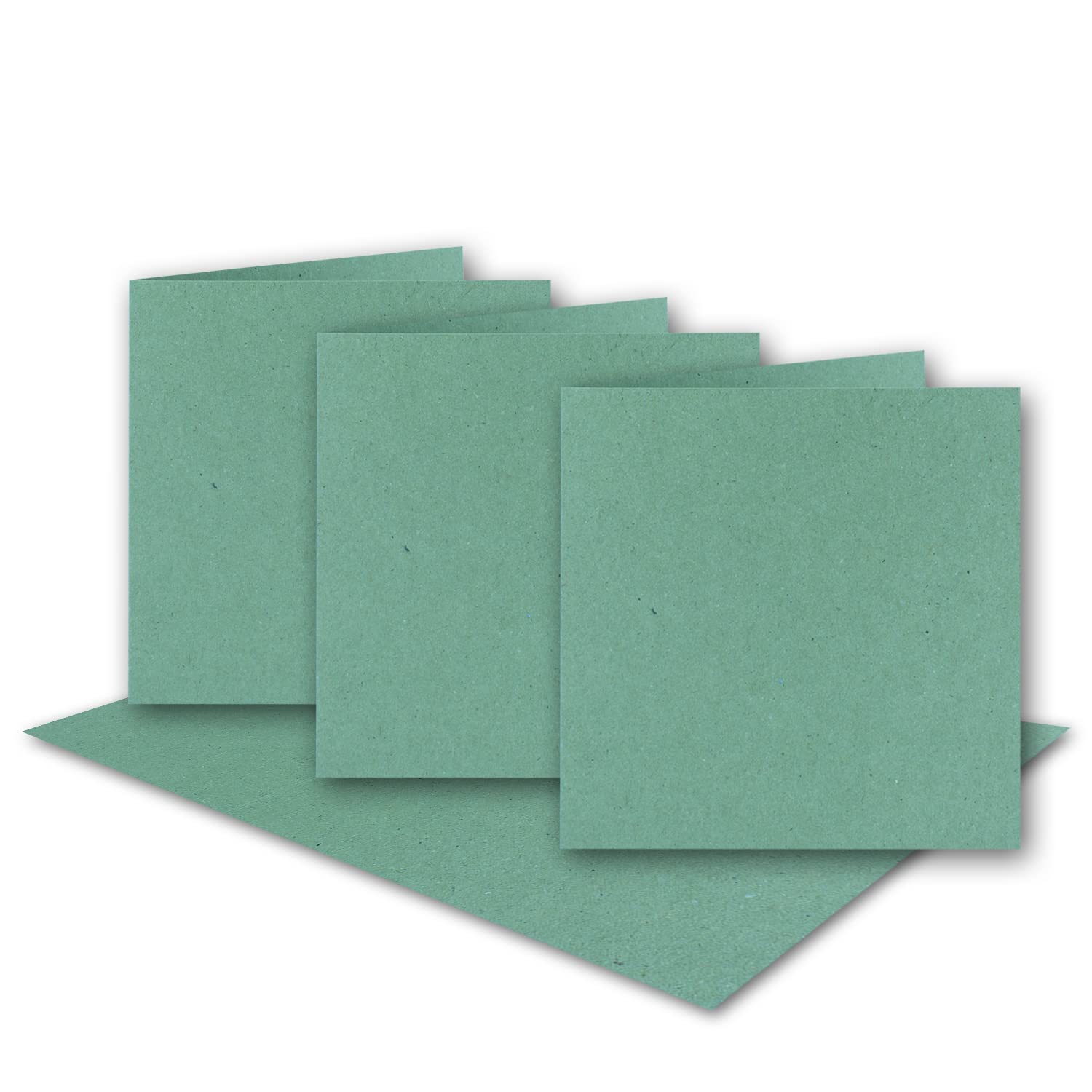 Gustav Neuser Lot de 200 cartes pliables, carrées, en papier kraft, vert eucalyptus, carrées, 150 x 150 mm, 15 x 15 cm, recyclées, 220 g, vierges, durables