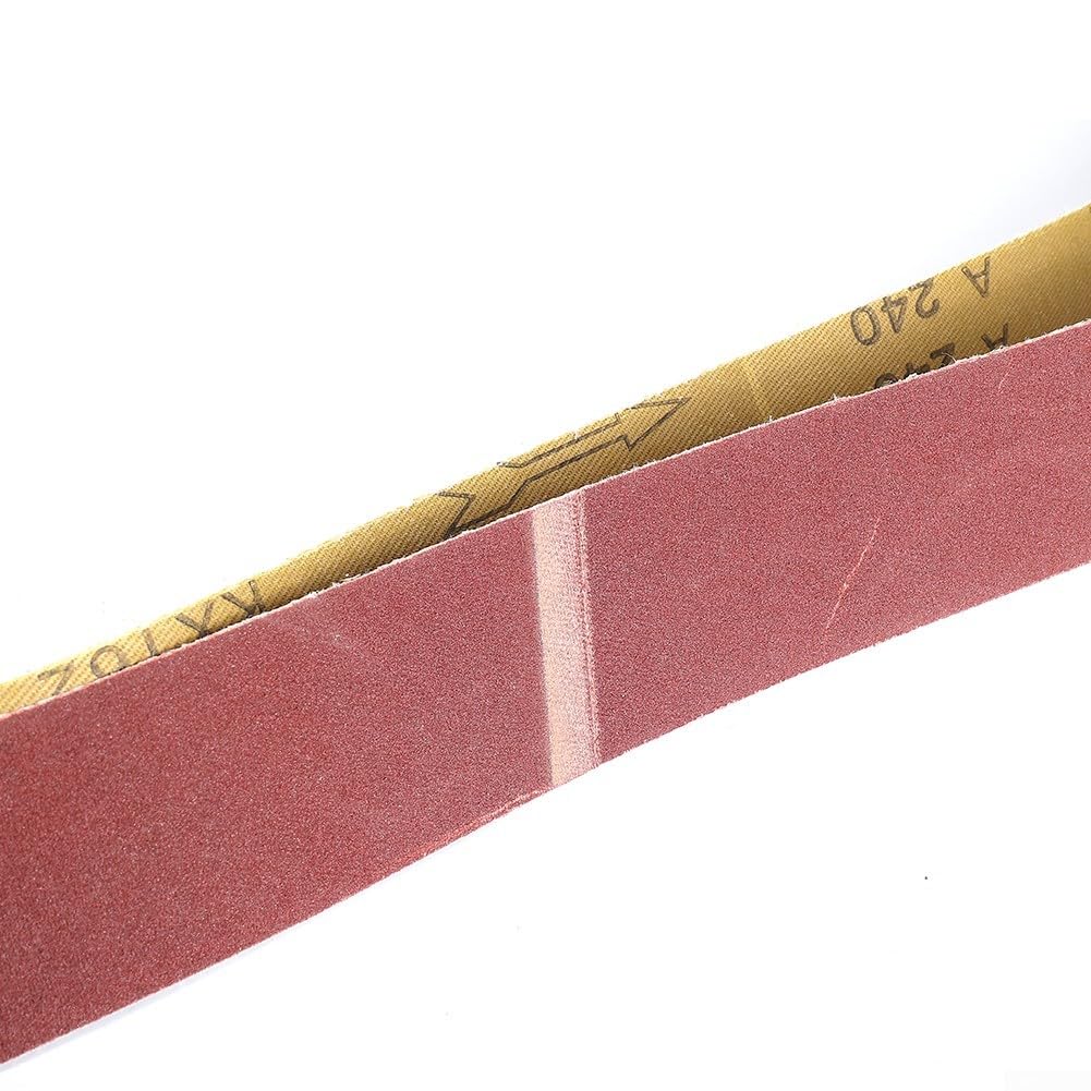 Set di 6 nastri abrasivi per levigatrici a nastro da 2 "x 72" grana in ossido di alluminio 180 240 320 400 600 800 con rivestimento uniforme e durata