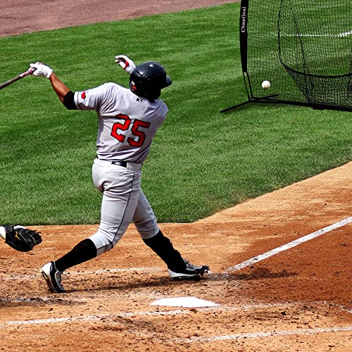 Chamgoal 7'X7' Baseball Softball Tee And Net Combo,Softball Baseball Net And Tee For Hitting And Pitching, 3 Color Baseball Backstop Softball Practice Equipment With Weighted Ball(Black) #TOP1