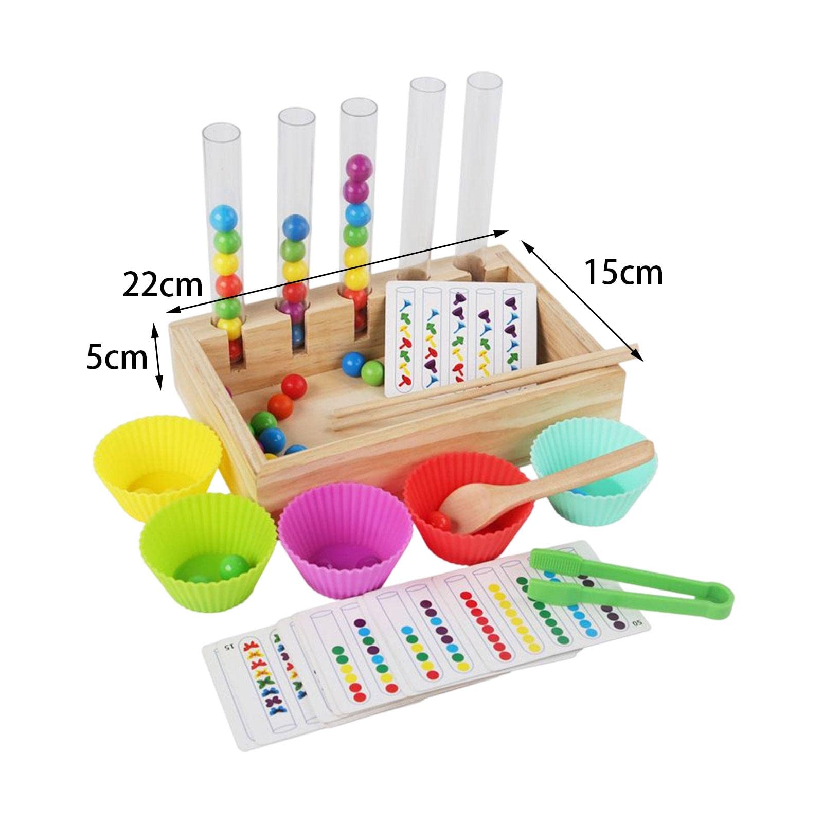 Amagogo Rainbow Clip Bead Puzzle Juego de Mesa, Entrenamiento Lógico Pensamiento Montessori Juguete para niños pequeños