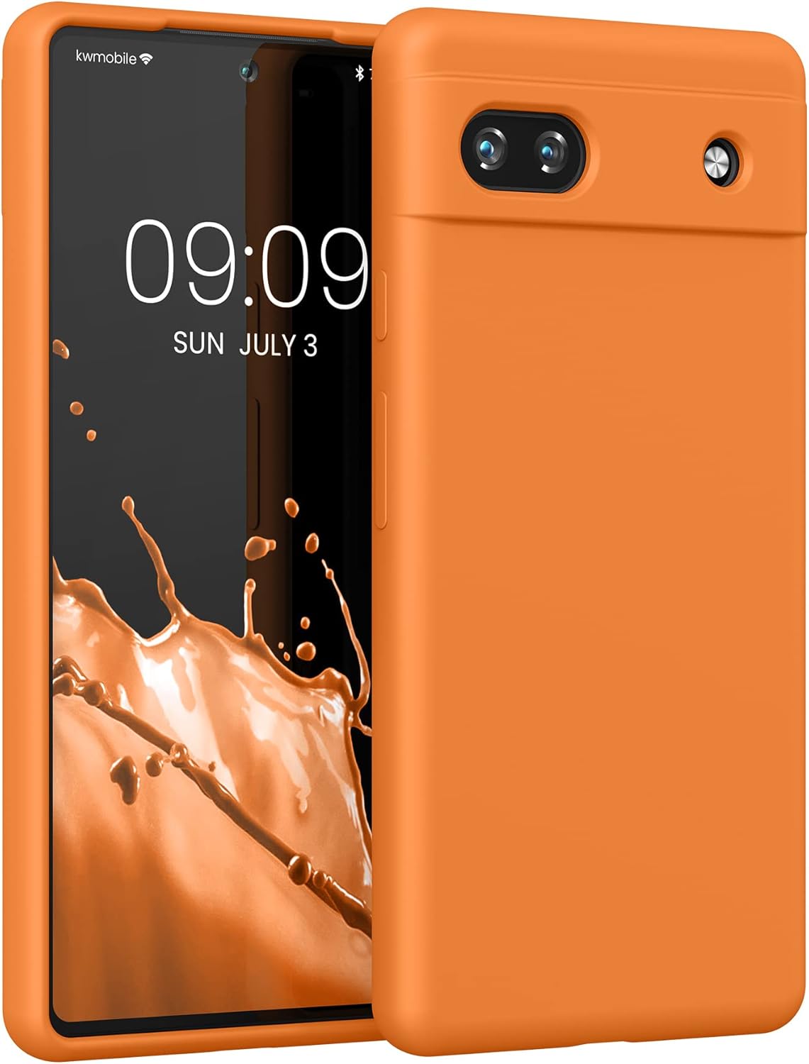 kwmobile Case Compatible with Google Pixel 6a Case – TPU Silicone Phone Cover with Soft Finish – Fruity Orange