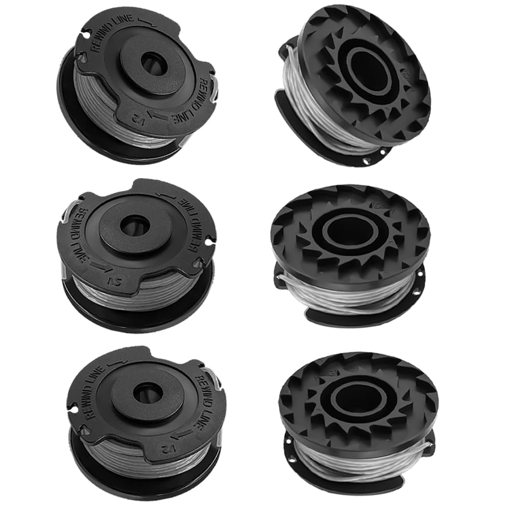 Replacement Strimmer Line for Bosch - 6 Pack Nylon Trimmer Wire Spools - Fits Art 23 SL, Art 26 SL, EasyGrassCut 18, 23, 26, 18-230, 18-260 - Double Autofeed Grass Cutter Cord