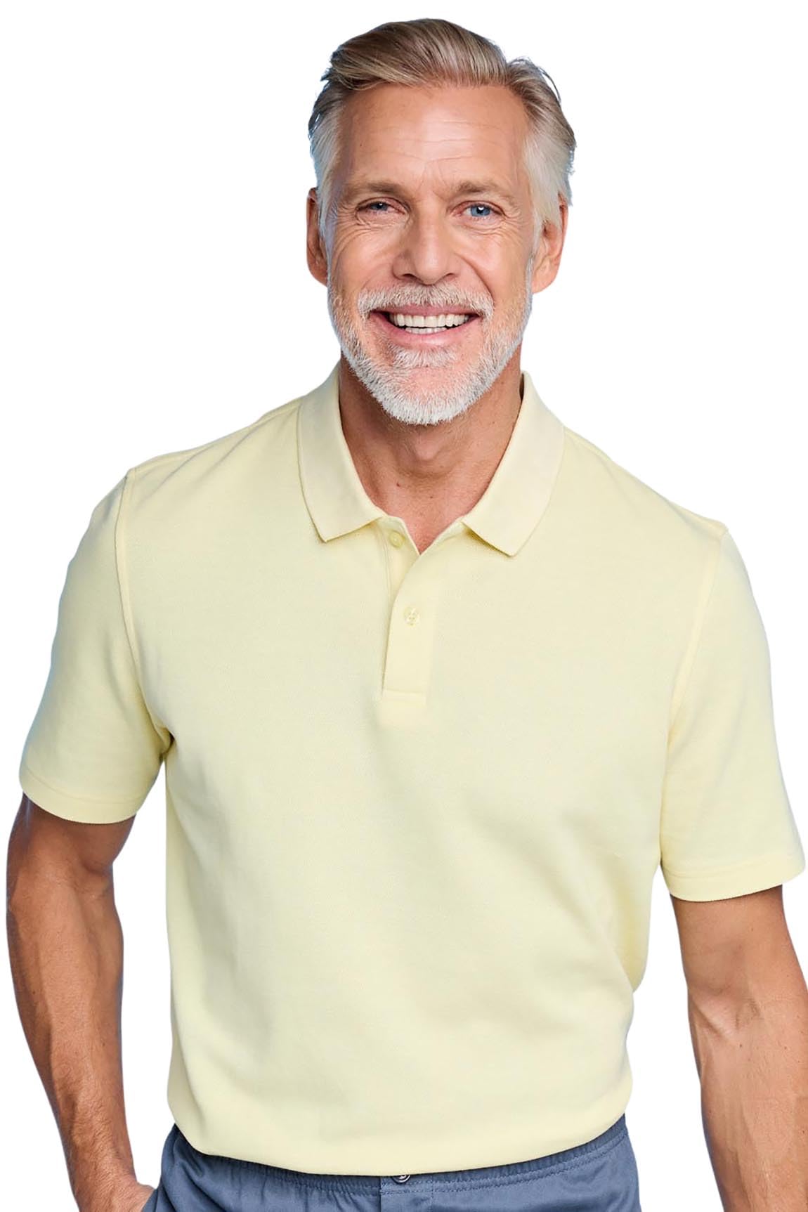 Pegasus Men's Lemon Classic 2 Pack Of Plain Pique Polo Shirts Soft Knit Collar & Cuffs L