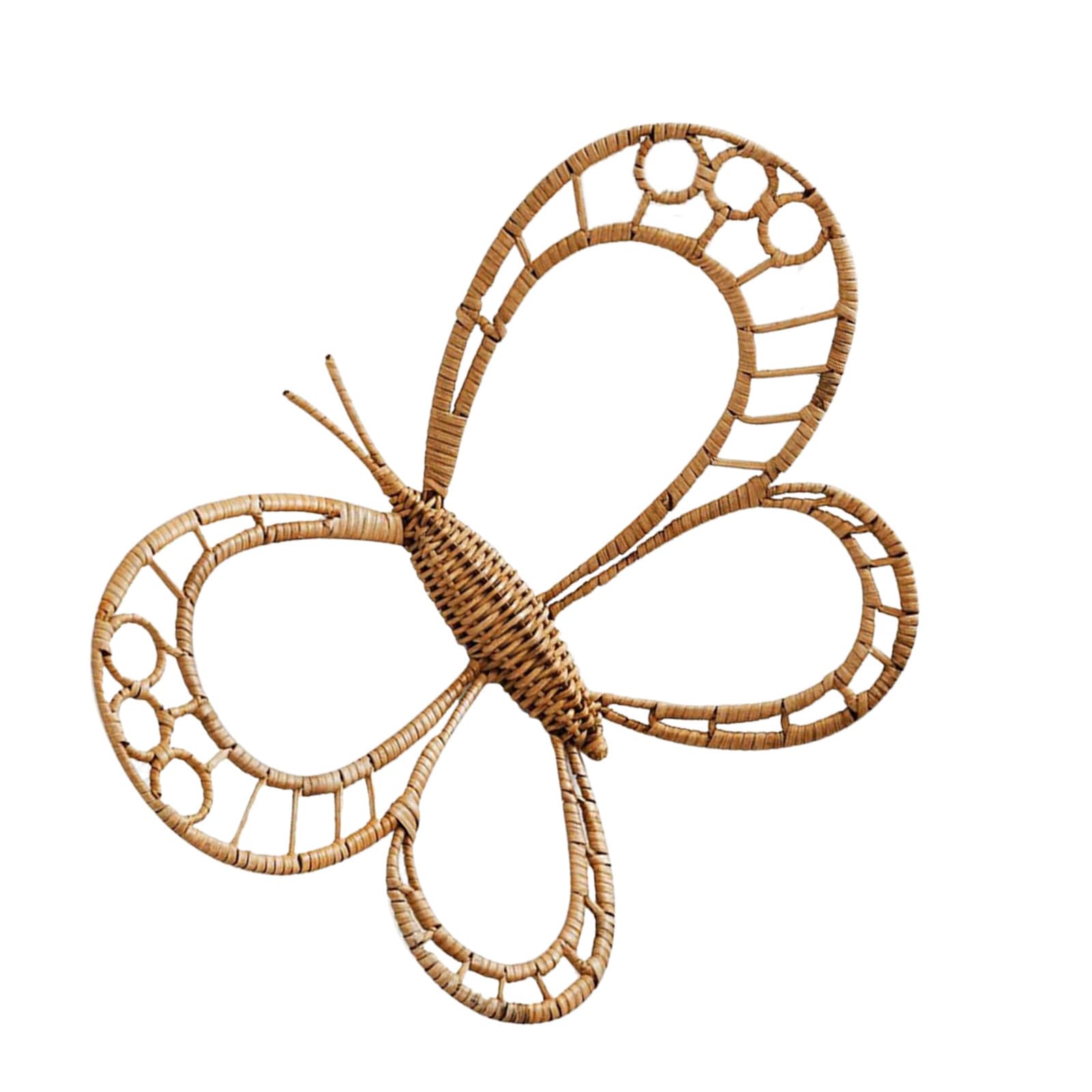 Alipis Colgante de Pared con Diseño de Insecto de Ratán Marrón, Decoración Versátil y Resistente de Hierro y Mimbre para Cocina y Lavandería Estilo Boho Vintage Único