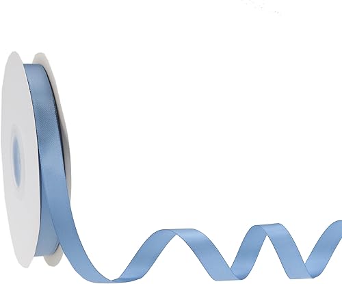 Miniatura 9 de Cinta azul polvorienta de 12 pulgada, cinta de satén azul polvoriento, cinta de seda azul para decoración de bodas, cinta azul polvorienta fina para