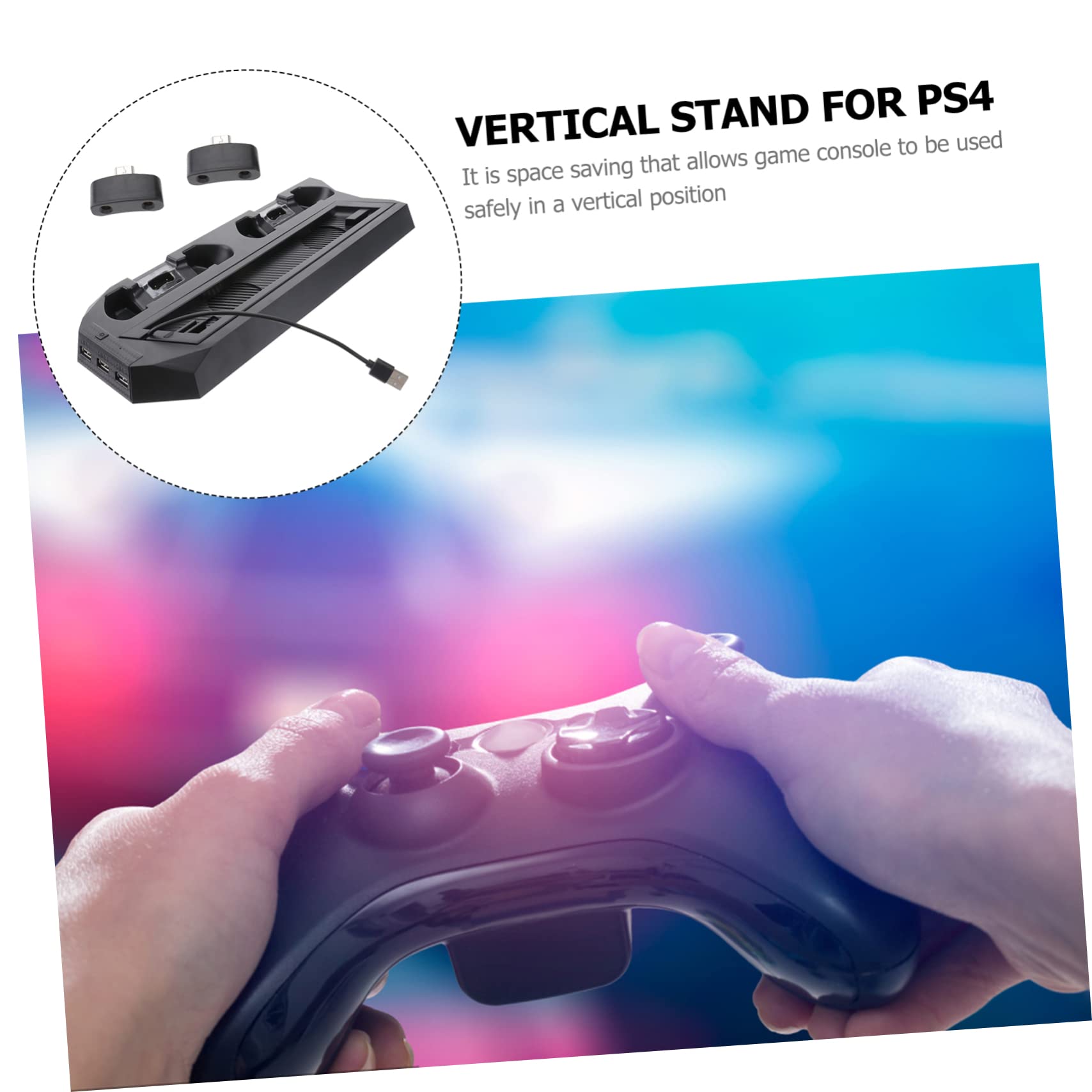 Gadpiparty Supporto Di Raffreddamento Per Console Slim/pro - Base Per Ventola Verticale Con 2 Stazioni Di Ricarica E Hub Usb