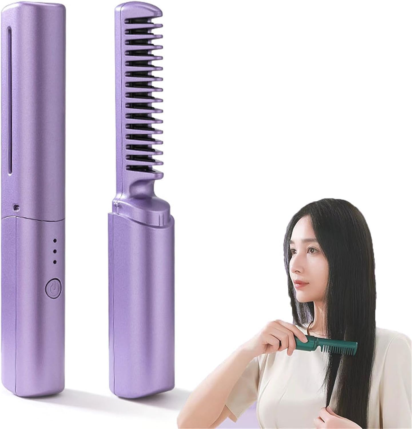 2023 New Rechargeable Mini Hair Straightener, 2 in 1 AntiScald Hair