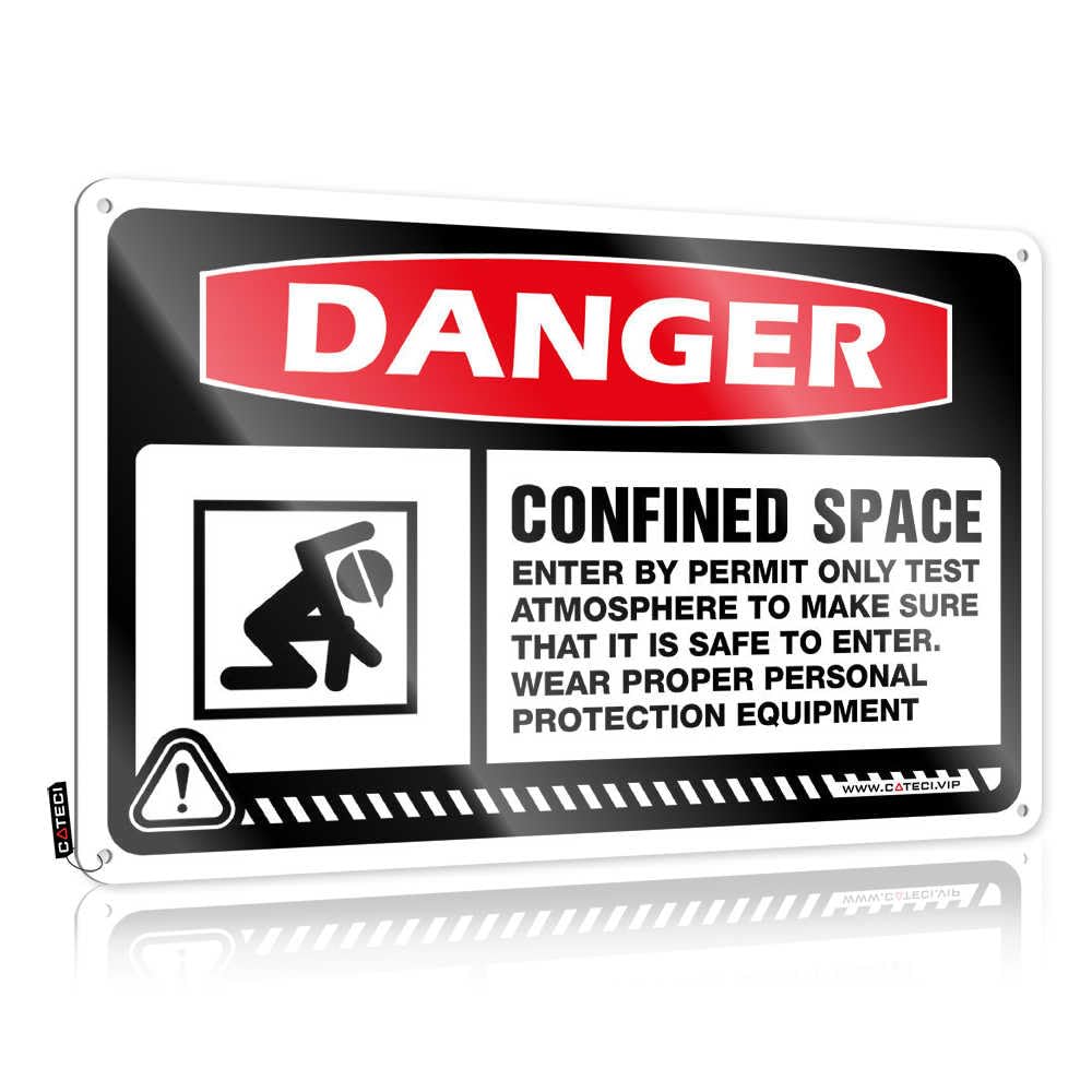 Fzfn Colour Wall Art Farm Wall Decor | Danger Confined Space Enter By Permit Only Test Atmosphere Classic For Gym Home(30X40cm)
