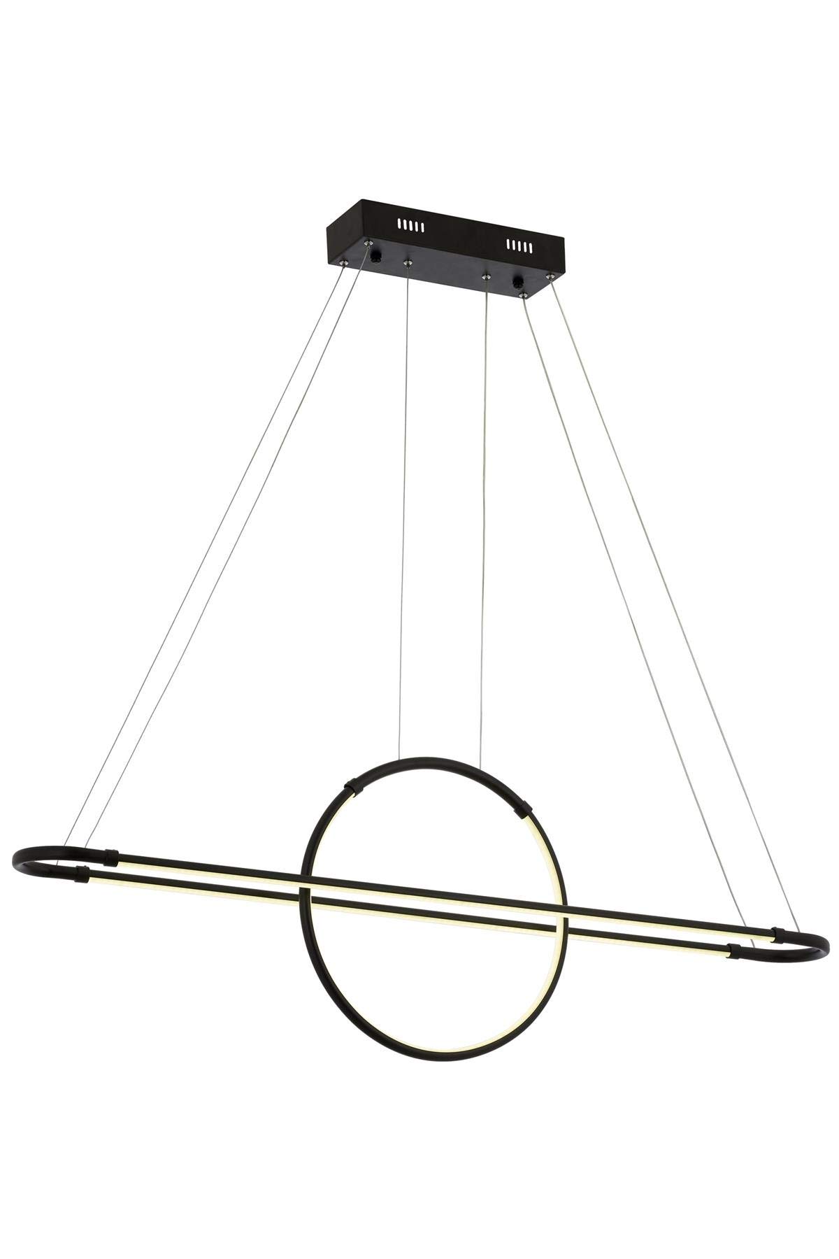 Avonni AV-60264-2BSY Siyah Boyalı Modern Avize LED Metal Pleksi 110x14cm