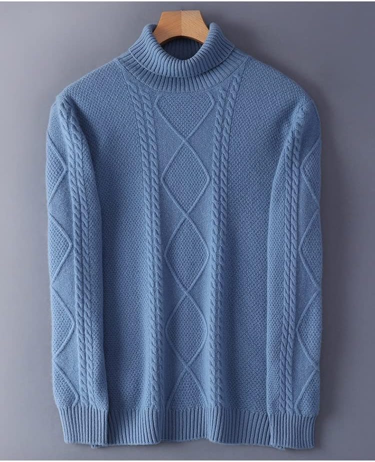 Gerrit シャツカラープルオーバーセーター暖かいニットセーター秋と冬のメンズパッド入り肥厚偽二枚ストライプ (Color : A