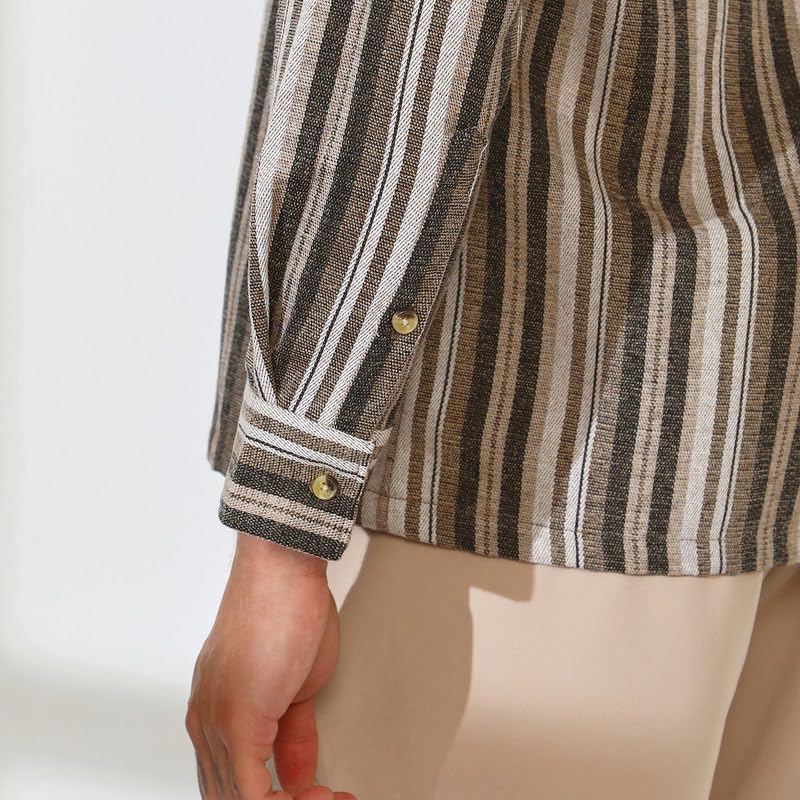 Image of CAHOOT Men's Multitrack Striped Oversized Shirt for Casual Wear | Spread Collar | Long Sleeve | Button Closure | Oversized Shirt Crafted with Comfort Fit for Everyday Wear