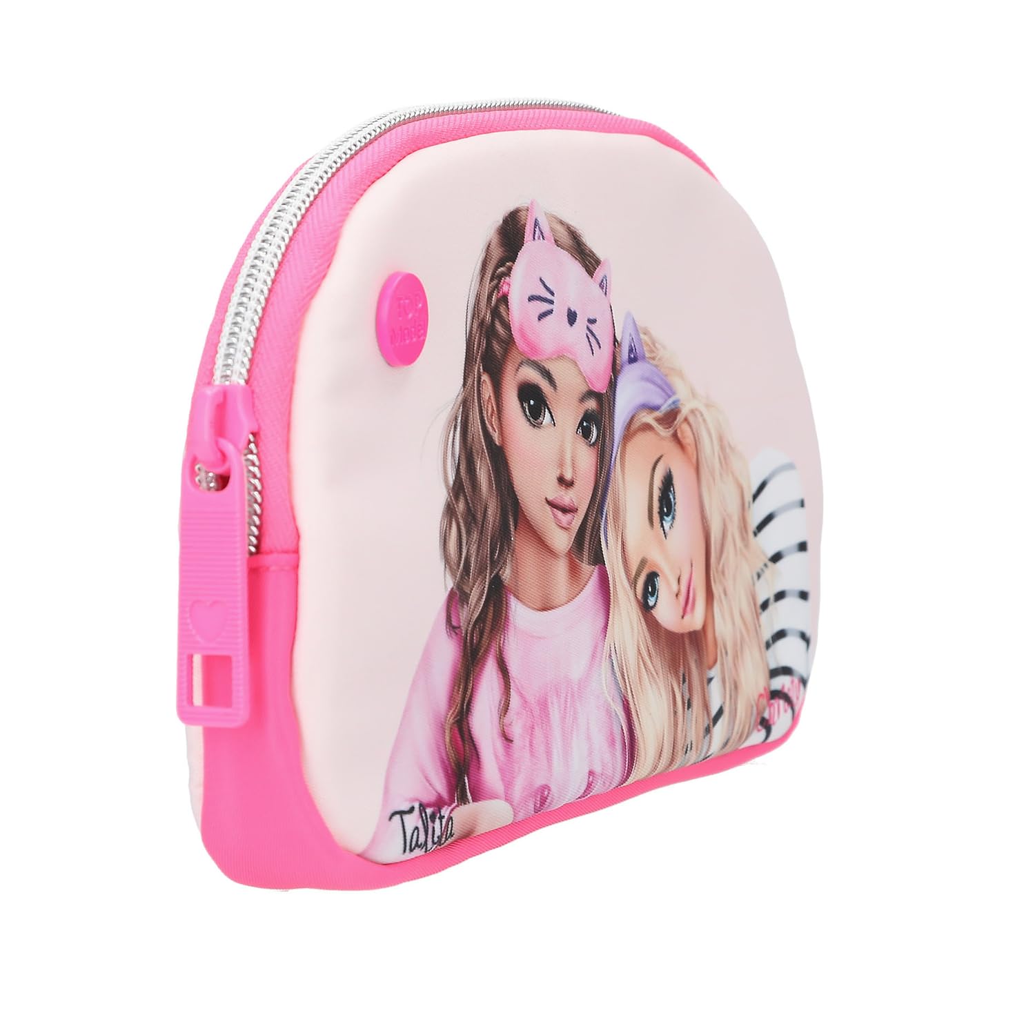 Depesche 13157 TOPModel Beauty and Me kosmetyczka w kolorze różowym i różowym, z motywem modelu i napisem w metalicznym wyglądzie, torba na pranie z zamkiem błyskawicznym, kreskówka, wielokolorowa