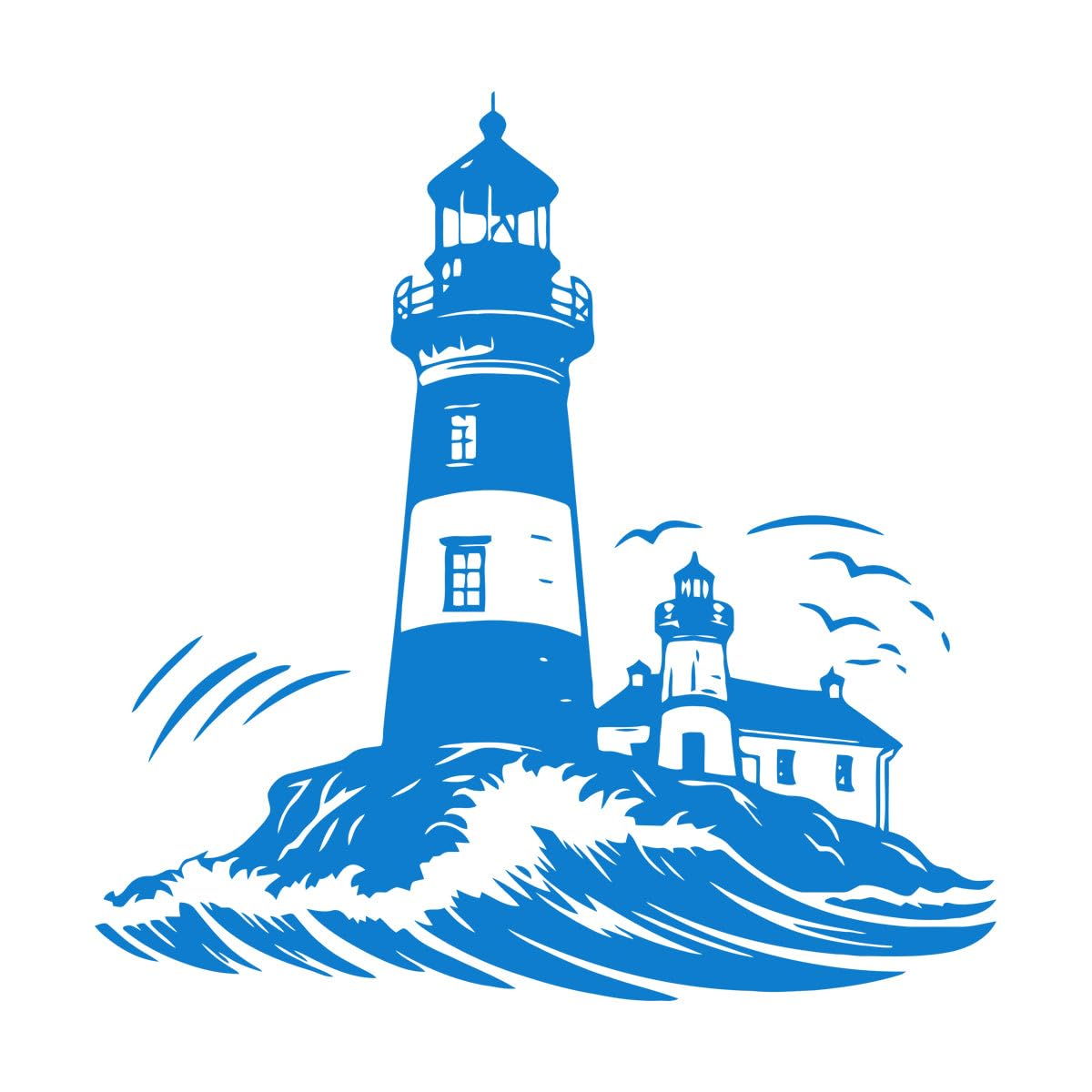 Lzhouting Wall Stickers 5676 Coast High Lighthouse Camper Rv Wall Sticker Bedroom Playroom Adventure Time Travel Wall Decal For Motorhome Home Small - 44X45cm