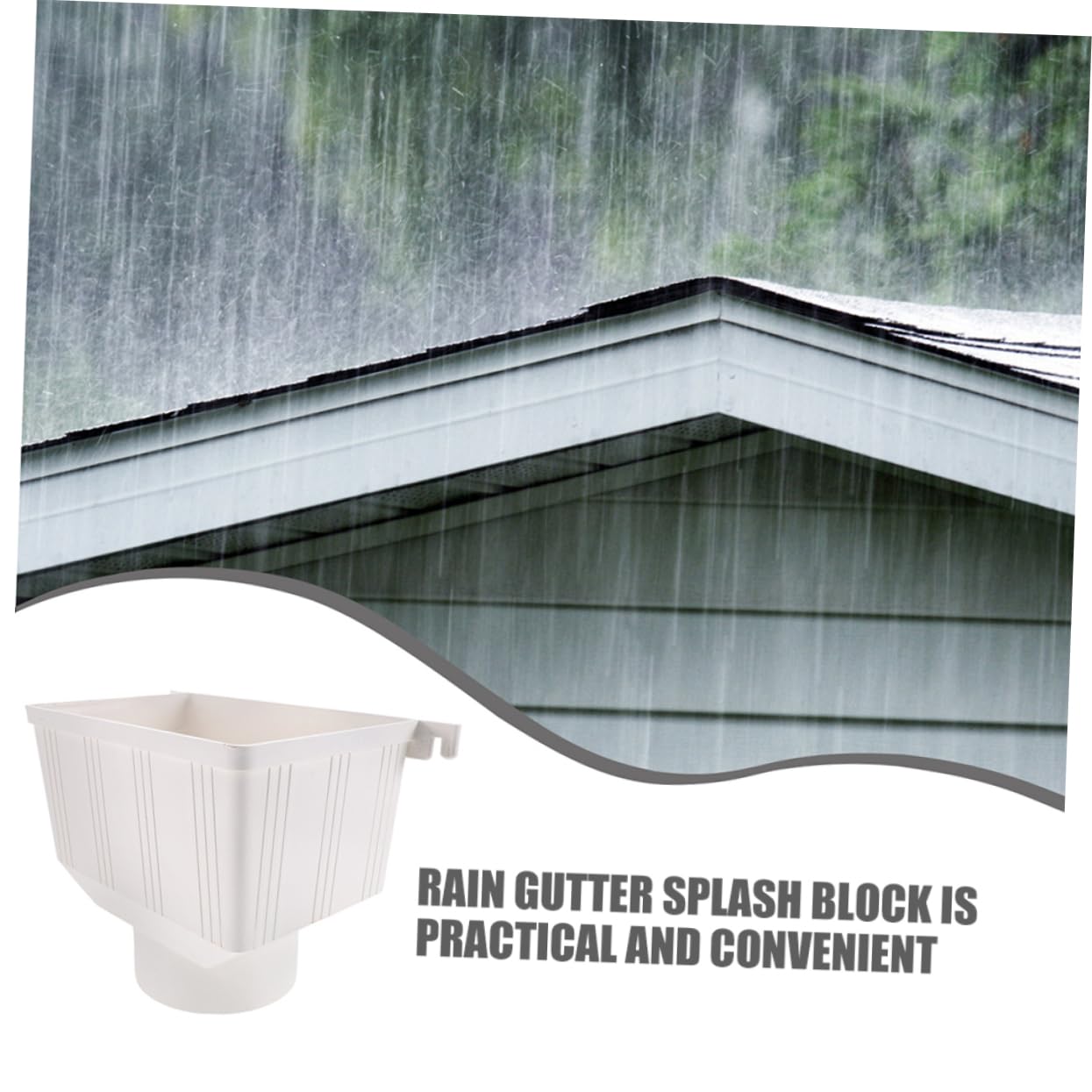 Conector de Bajante de Lluvia Pvc Blanco para Canalón Exterior