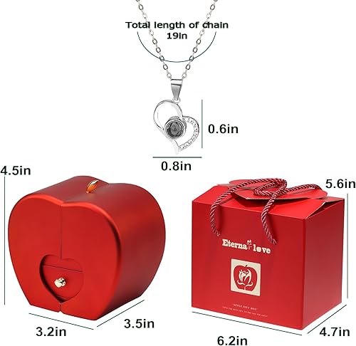 Miniatura 2 de Eternal flower Preserved Real Rose-Crystal Necklace Handmade Fresh Rose Love Heart Pendant Necklace Jewelry GiftsMothers Day Valentines Day Gifts