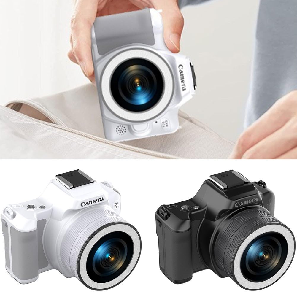 Fotocamera digitale, 48MP 2K Vlogging Camera con 16X per Zoom, Fotocamera portatile Point and Shoot con 12 LED Luce di Riempimento