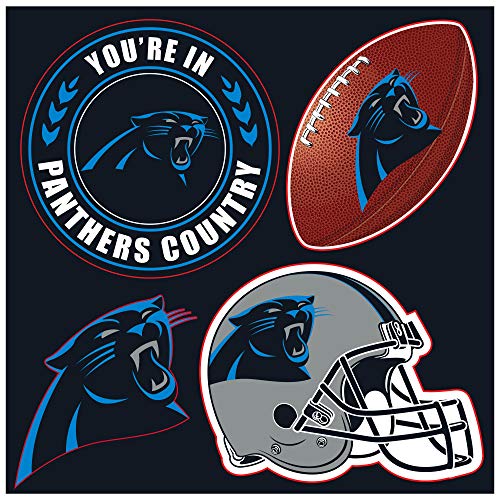 Fremont Die NFL Carolina Panthers 4 Piece Magnet Set, Team Colors, one Size