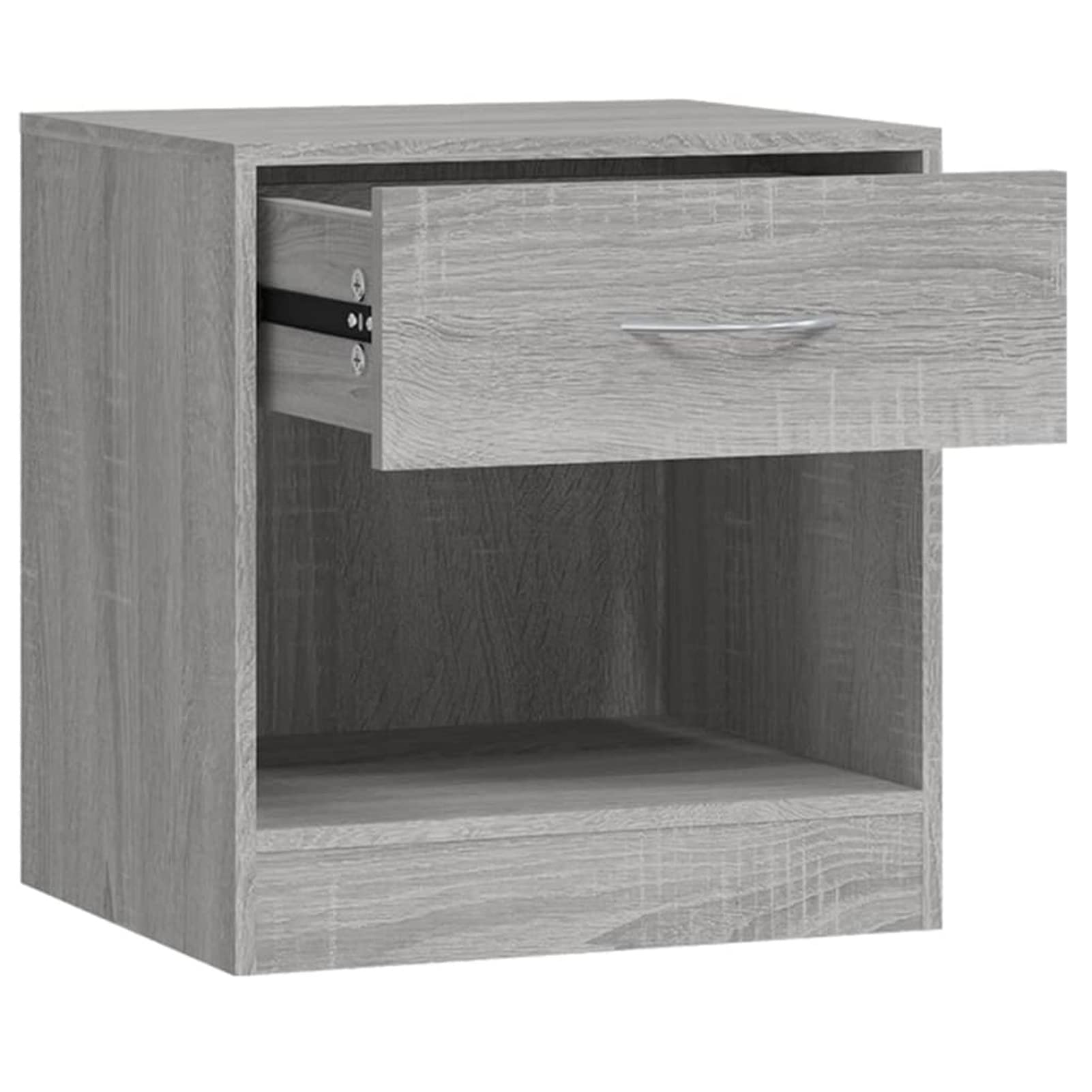LAPOOH Comodini 2 pezzi con cassetto grigio Sonoma, comodini, comodini, comodini per soggiorno, camera da letto, 342587