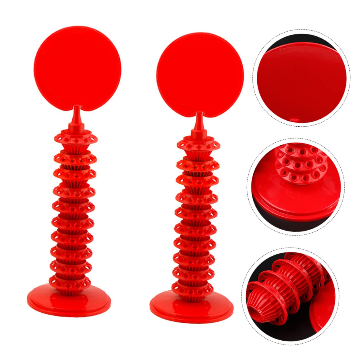 Expositor de Mesa para Piruletas Ajustable, 2 Piezas, Plástico Rojo