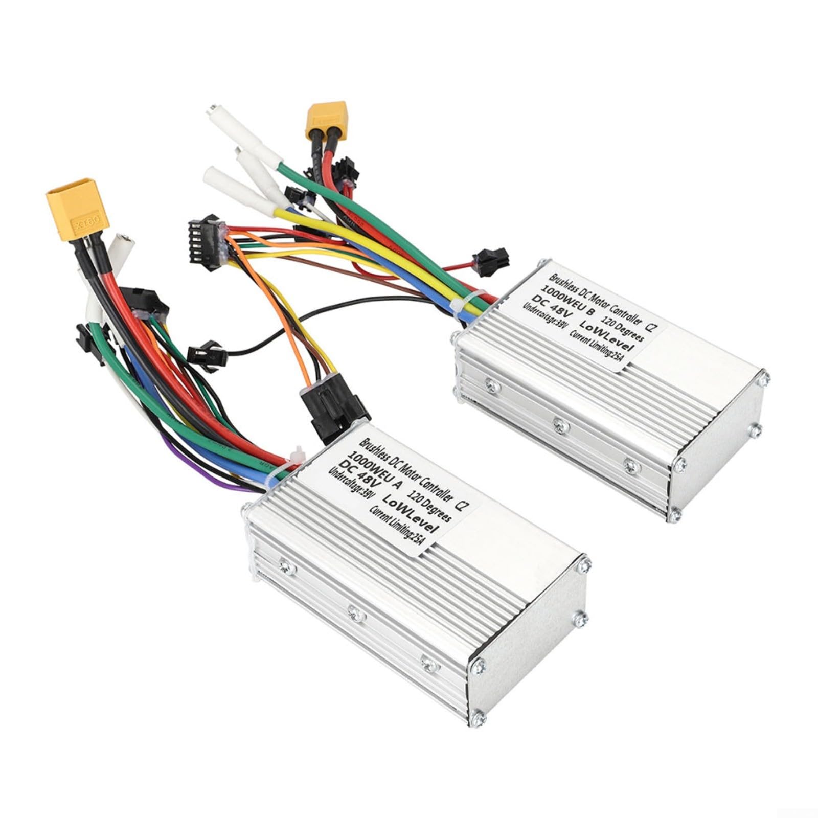 Paquete de 2 controladores de scooter eléctrico 48 V 25 A placa base para Kugoo G Boost, aleación de aluminio E-Scooter parte blanco