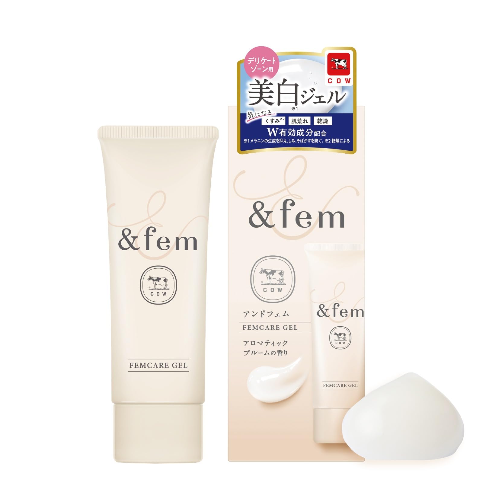 牛乳石鹸 アンドフェム フェムケア 美白 ジェル 30g【医薬部外品】薬用 VIO 保湿 乾燥 オイルフリー 弱酸性 &fem