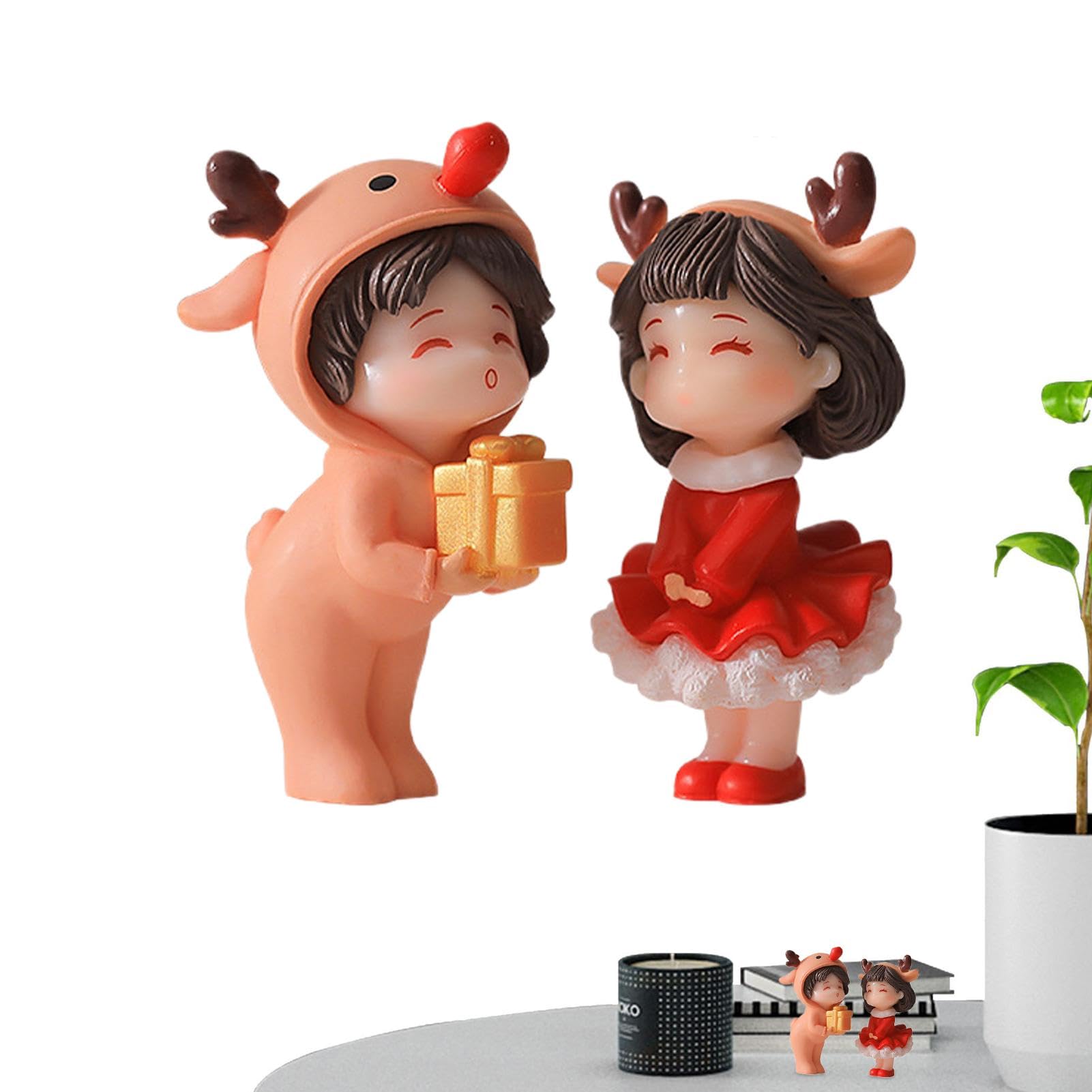 Comfoliving Boys Multi-Coloured Miniature Couple Figurines - Miniature Crafts For Couples | And Girl Dolls Cake Topper | Miniature Doll Cake Toppers | Artigi Cartoon Figurines
