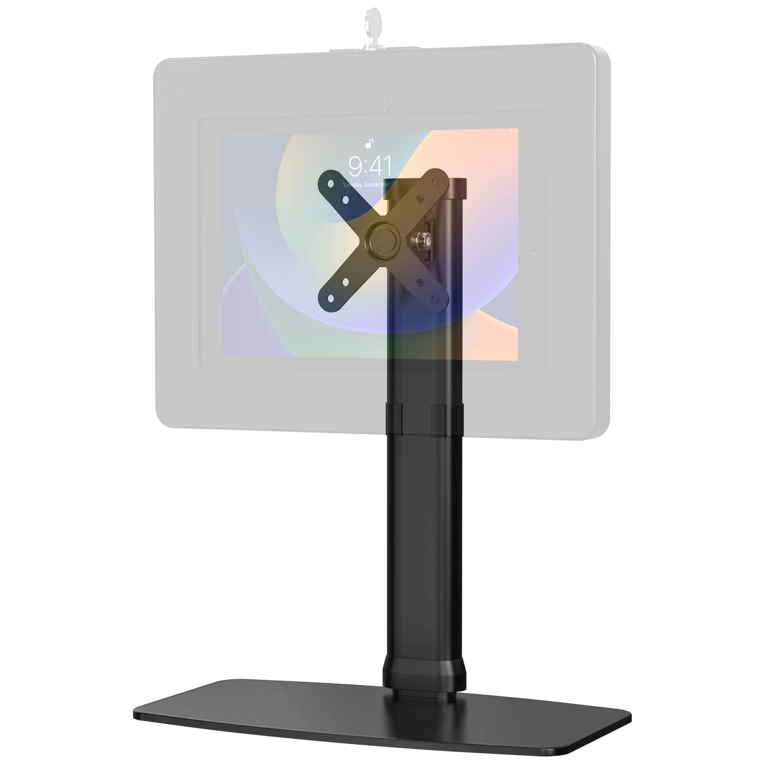 CTA VESA Monitor Desk Stand - Adjustable Desk Stand for Monitors up to 27" and 13.5lbs - Full Rotation and Tilting Capability - Max VESA 100 X 100mm - Single Standing Base for Monitors - (ADD-VADMB)