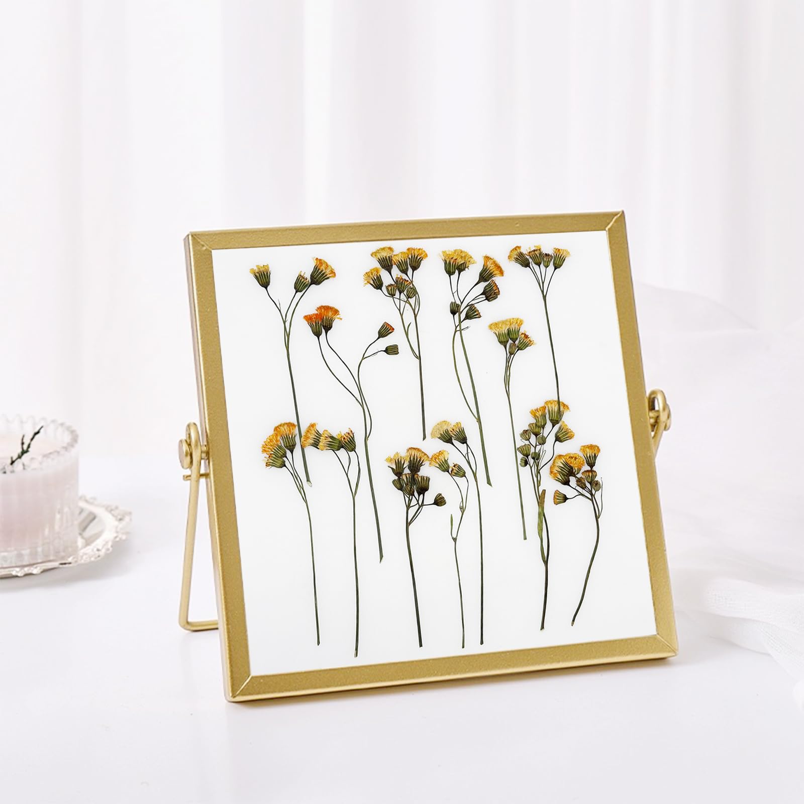 PATIKIL Flor seca prensada, 48 piezas para manualidades, manualidades, manualidades, tarjetas de arte de uñas, álbumes de recortes, fabricación de joyas, decoración floral, decoración de velas, rosa y