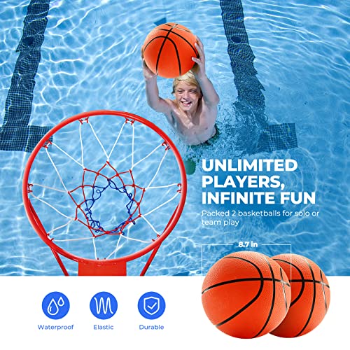 Valwix Swimming Pool Basketball Hoop With Base 47''-59'' Adjustable Height Poolside Basketball Hoop For Pool With 2 Balls And Pump #TOP1