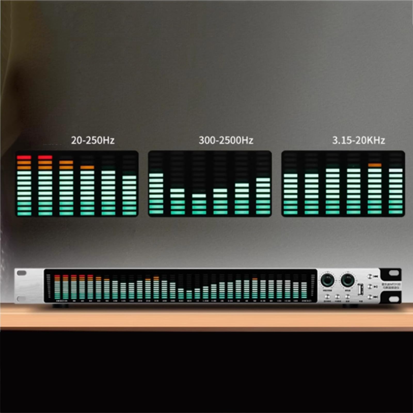 Ecualizador Gráfico De 31 Bandas, Analizador De Espectro De Audio, Visualización De Nivel De Frecuencia En Tiempo Real, Brillo De Pantalla Ajustable, con 5 Modos Preestablecidos