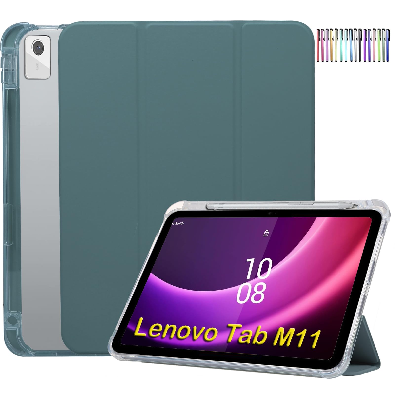 Custodia Con Tastiera Per Lenovo Tab M11 11" 2024 - Cover Rigida Con Supporto, Portapenne, Autosleep/Wake, Colore Nero, Incluso Pennino Capacitivo - 2