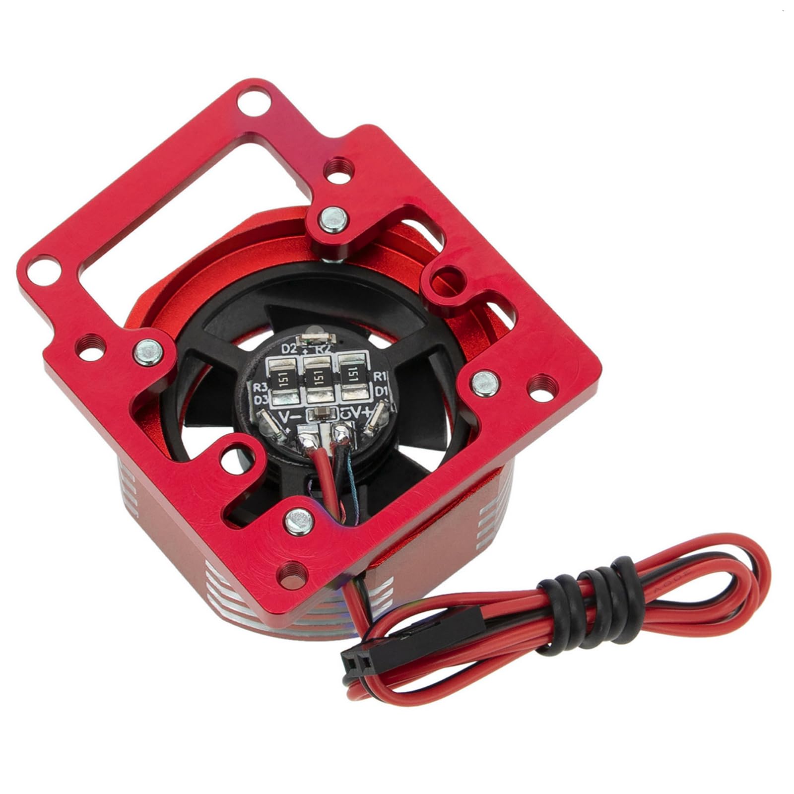 8.4V RC Car Cooling Fan Replacement High-Speed Motor Cooling Fan for TRAXXAS 1/8 4WD Sledge Monster Truck, Red Accessory