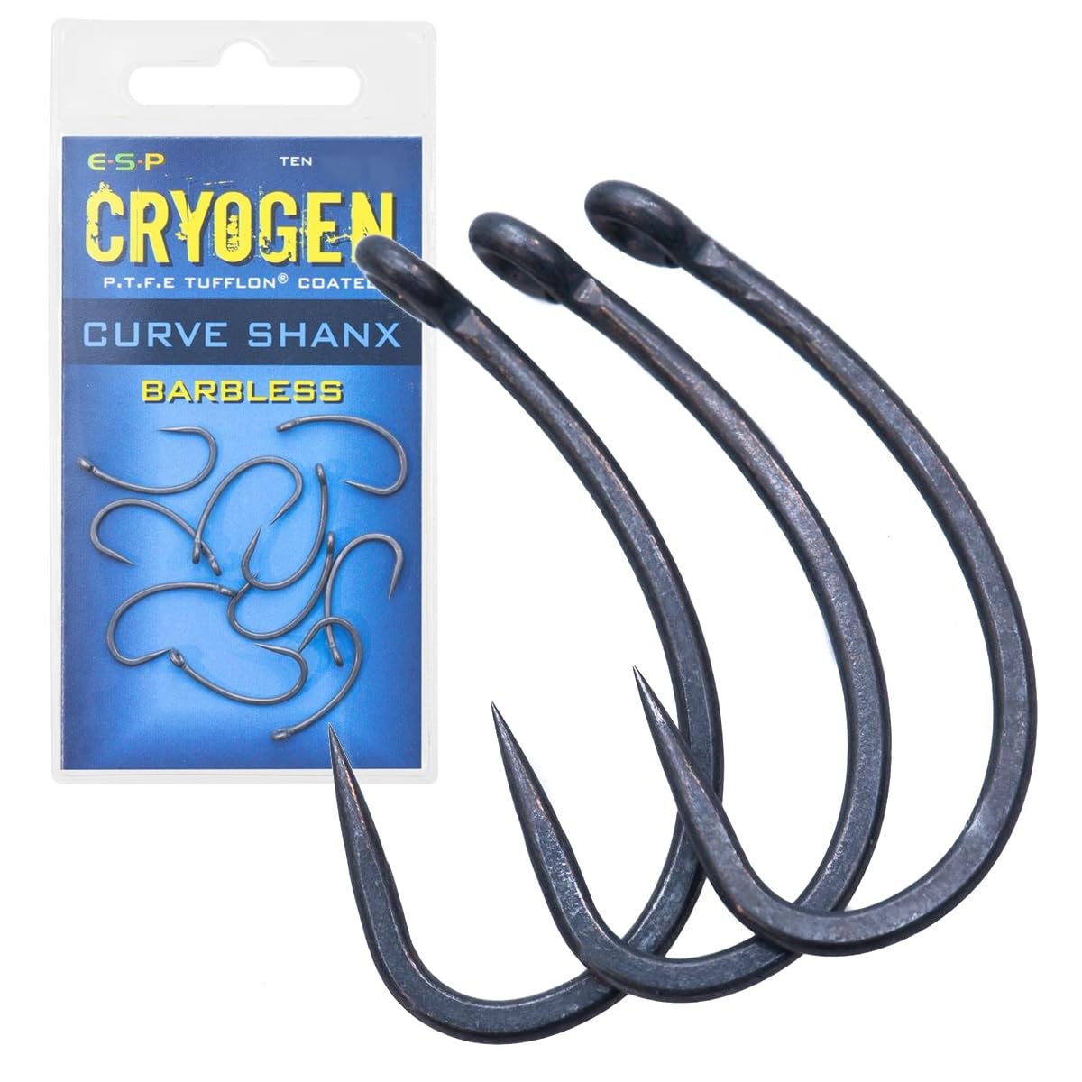 ESP Cryogen Curve Shank Barbless Hooks: 6