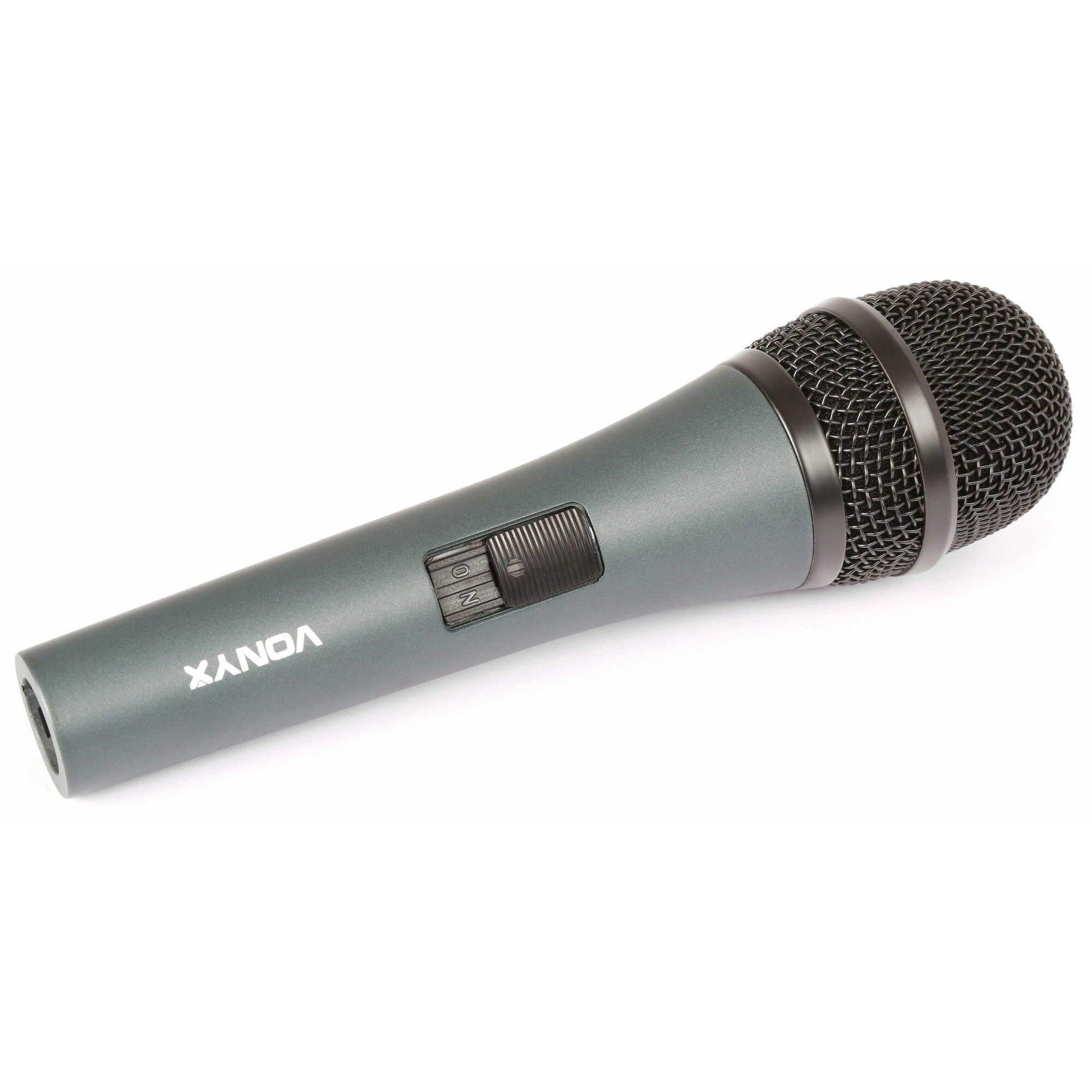 Vonyx DM825 Micrófono cardioide dinámico unidireccional, carcasa metálica resistente y para-vientos interno para actuaciones, eventos, charlas, DJ y karaoke con cable XLR-jack de 6,3 mm de 5 metros