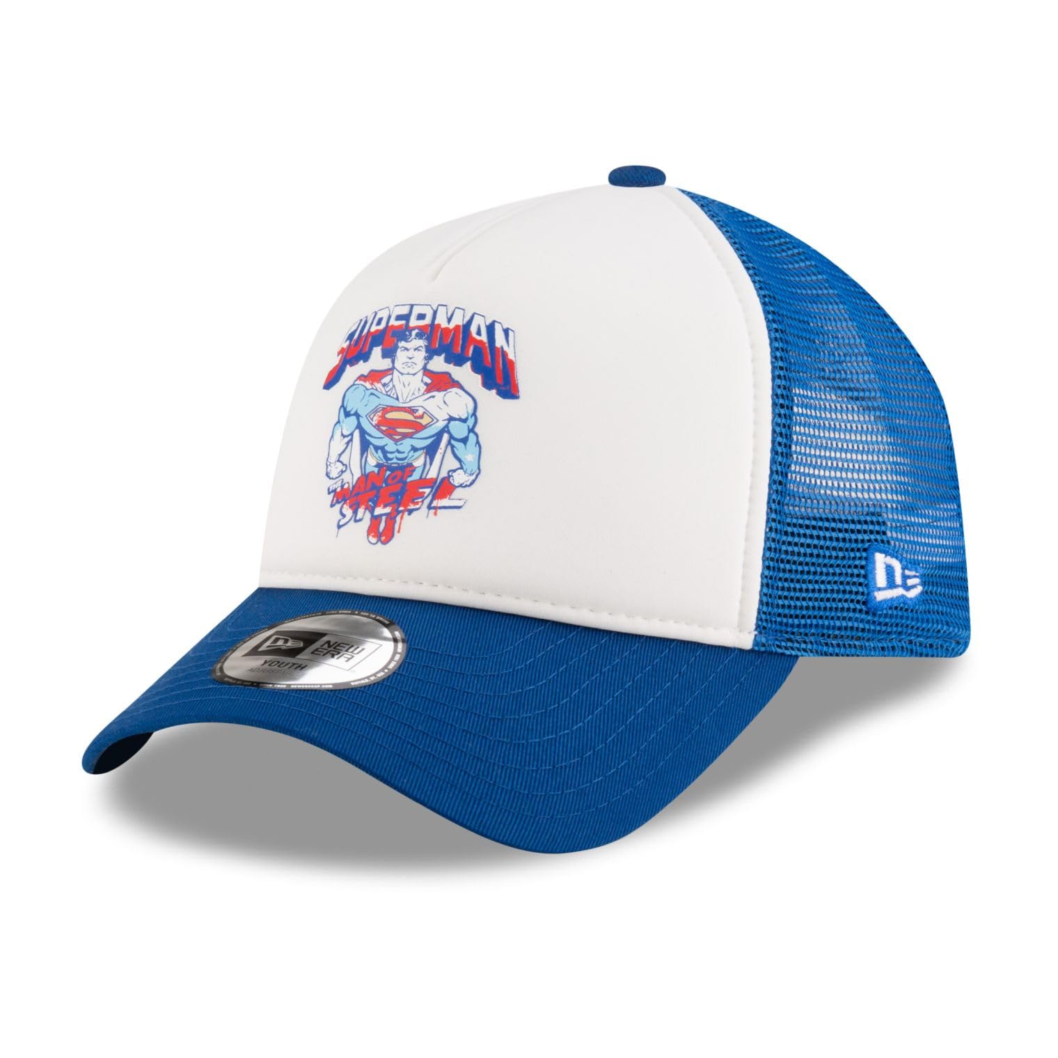 New Era Kids Trucker Mesh Cap - Superman - Youth Royal
