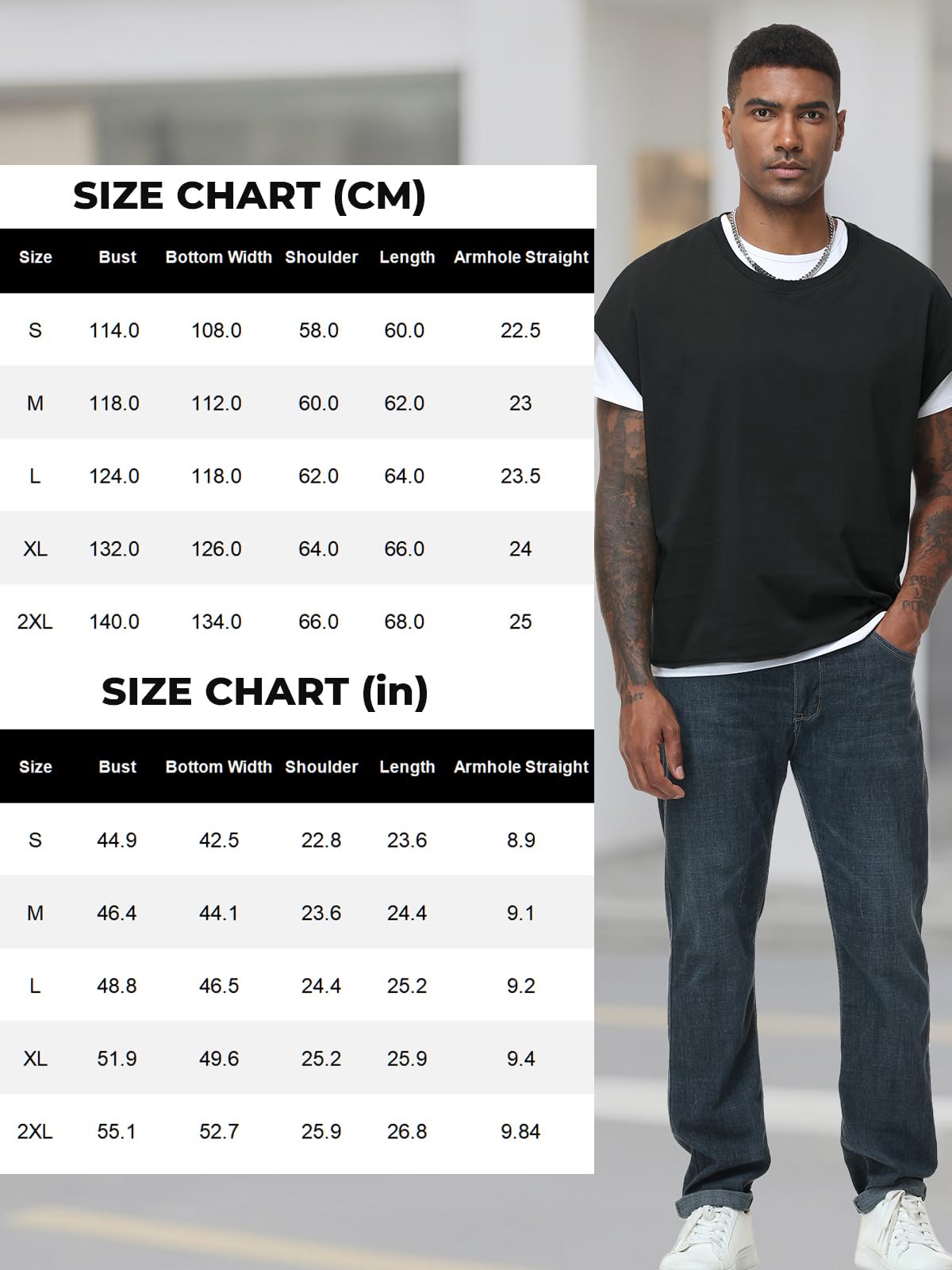 Camiseta sin mangas para hombre, camiseta holgada básica recortada sin mangas