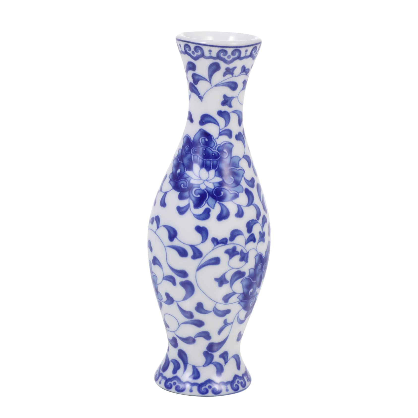 Genérico Jarrón De Cerámica Azul y Blanco Pintado Material Duradero Vintage Decoración Creativa Hogar Adecuado para Flores Secas y Plantas Accesorio para Mesas y Estanterías