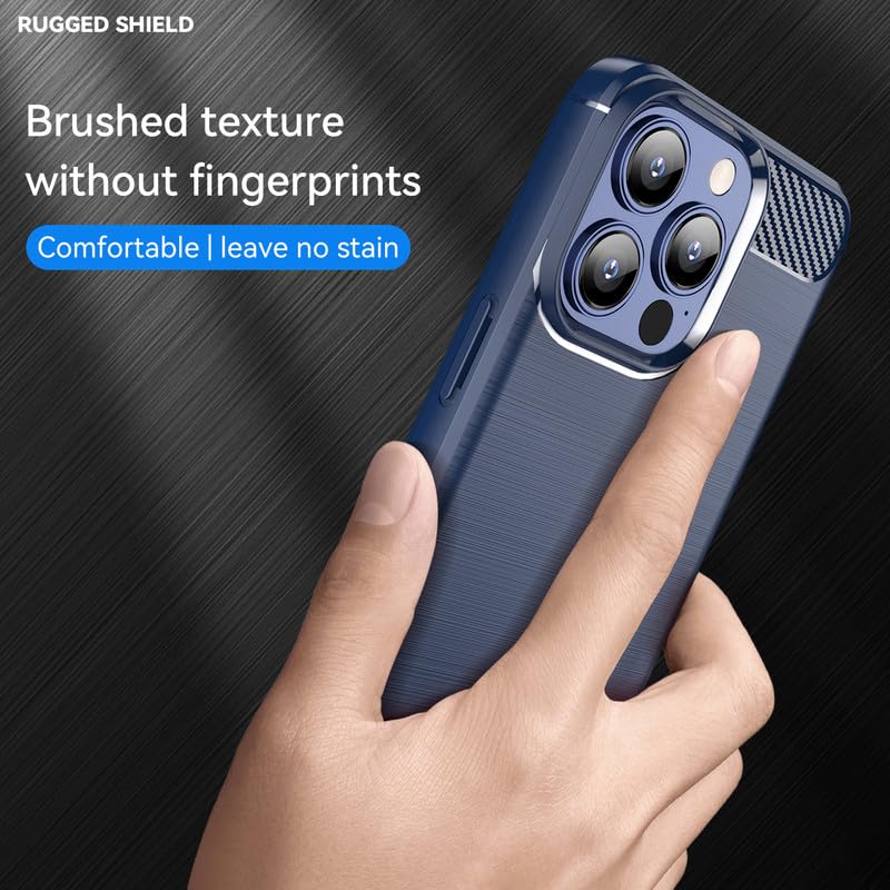 Image of Hybrid Carbon Fiber Back Case for iPhone 13 Pro Max (Blue)